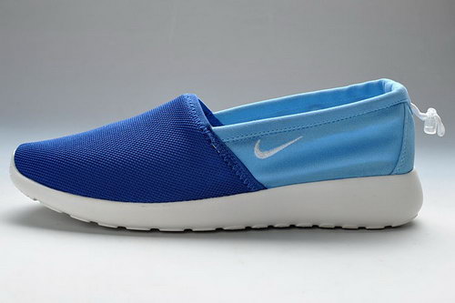 Sky-blue White Nike Roshe Run Slip On Mens Casual Shoes Factory Store